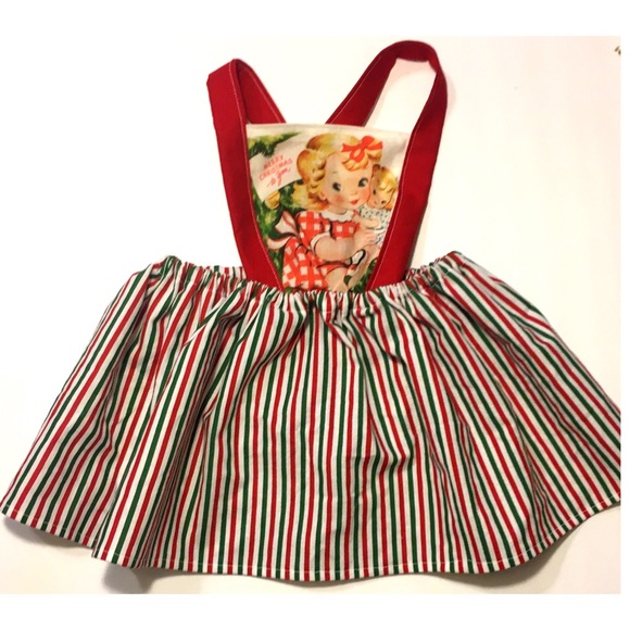 Vintage inspired Christmas pinafore halter Dress - Picture 1 of 2